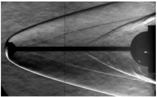 Schlieren photograph of shock waves
